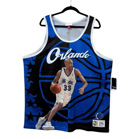 NWT! Mitchell & Ness Grant Hill Blue/Black Orlando Magic Sublimated Jersey- 2XL - Picture 4 of 8